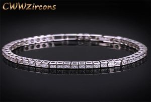 CWWZIRCONS Brand Square M Cubic Zirconia Tennis Bracelets pour femme White Gold Color Princess Cut CZ Wedding Jewelry CB169 2202157827431