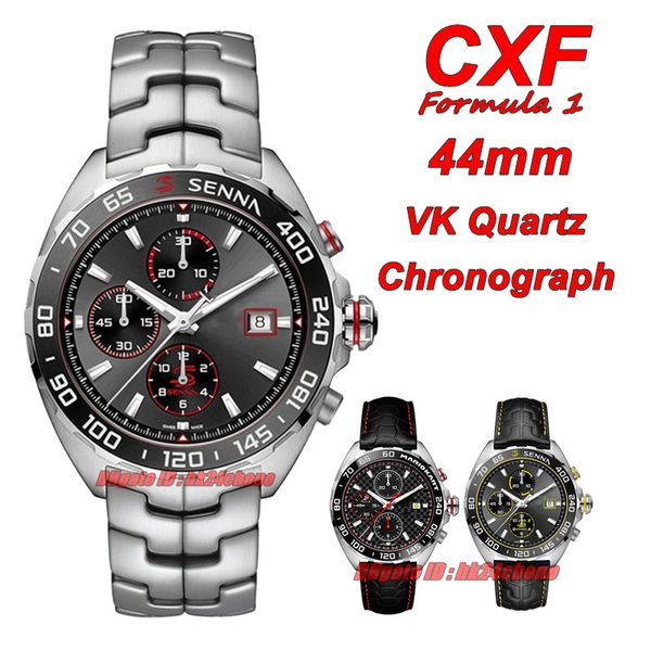 Relojes CXF F1 44 mm VK CRONOGROLO CRONOGRAFÍA Mens Girre Pulsera de acero inoxidable Gengates de pulsera de acero inoxidable