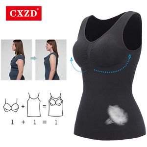 CXZD Mujeres Slim Up Lift Sujetador de talla grande Tank Top Body Extraíble Shaper Ropa interior Chaleco adelgazante Corsé Fajas