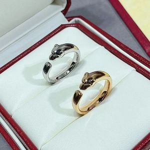 Cy Selling Classic Brand 925 STERLING Silver Leopard Head Ring Ladies Personnalité Personnalité Luxury Bijoux Party Couple Gift240412