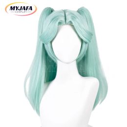 Cyberpunk Edgerunners Rebecca Cosplay Wig Mint Green Long Pony Pony Synthetic Hair Wigs Synthetic Hairs Cap