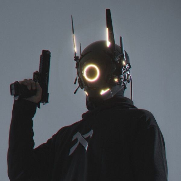 Anneau de masque Cyberpunk lumière LED masques de samouraï fête d'halloween/jeu de rôle/tir en plein air/accessoires pour les performances sur scène