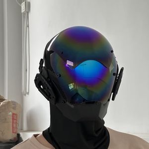 Masque Cyberpunk jeu de rôle masque arc-en-ciel futuriste casque Style mécanique Halloween fête cadeau jouets pour hommes et femmes