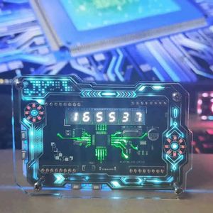 Cyberpunk – horloge LED RGB, sens artistique de la technologie, atmosphère de jeu, décoration de bureau, accessoires, cadeau 231220
