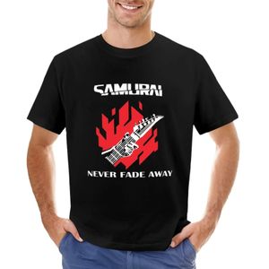 Cyberpunk T-shirts Samurai vervagen nooit weg t-shirt aangepaste t shirts tops korte t-shirt gewoon witte t shirts mannen 240319