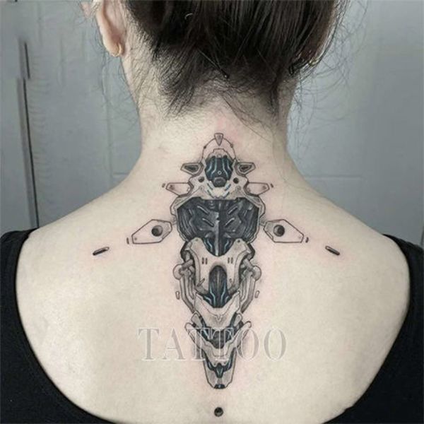 Tatuaje Cyberpunk para hombres y mujeres, tatuajes temporales, resistente al agua, duradero, tatuaje falso, brazo, clavícula, cuello, tatuaje, pegatinas, tatuajes Punk