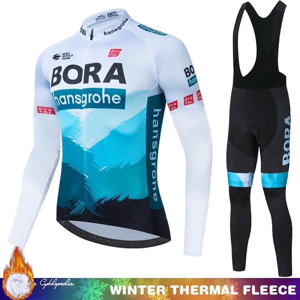 Cyclisme 2024 UCI BORA Costume pour hommes Jersey hiver thermique vélo de route uniforme pour vêtements de vélo Blouse polaire vêtements Costume homme 240112