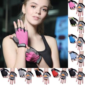 Cycling Anti-slip anti-Sweat Men Women Halve Finger Handschoenen Ademend anti-shock sporthandschoenen fietsen fietshandschoen 8 kleuren