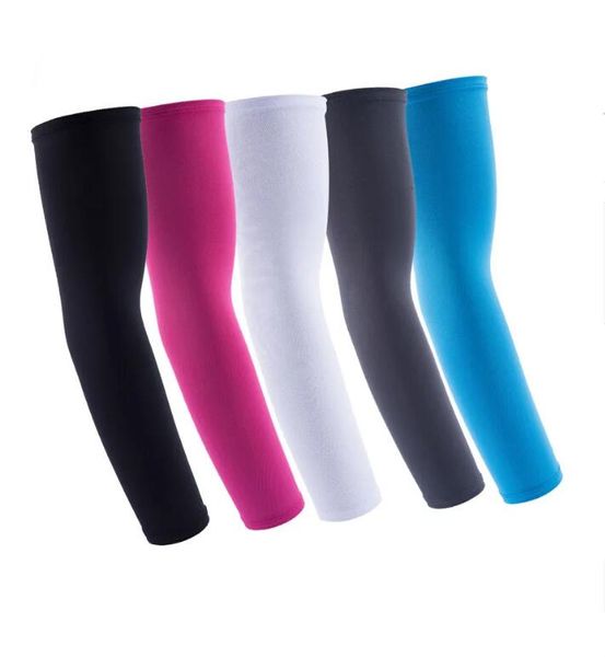 Manchons de bras de cyclisme housse de Protection solaire UV pour le sport golf pêche course à pied coudières chauffe-bras vélo Fitness bras garde plus de 100 couleurs disponibles dans notre magasin