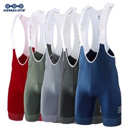 Cycling Bib shorts Kemaloce Men Blank blauw zwart 5d gel pad mountain biken high -end outdoor ademende strakke knicker 230505