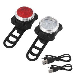 Cyclisme Vélo Vélo 3 LED Tête Avant Avec USB Rechargeable Queue Clip Lampe Lampe Vélo Lumière Luz bicicleta 1450 Z2