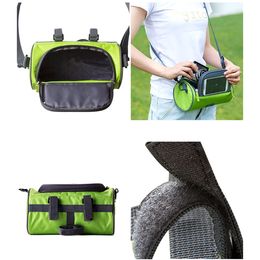 Vélo Vélo Tête De Stockage Sacs Vélo Tube Guidon Cellulaire Mobile g Cas Titulaire Croix Corps Écran Tactile Téléphone Montage Sac