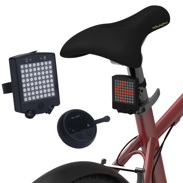 Iluminación Ciclismo Bicicleta Control remoto Luz de giro USB Recargable Reat Lámpara de advertencia de seguridad láser