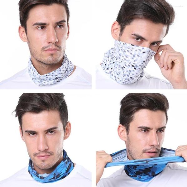 Gorras de ciclismo 3 uds Bandana de seda de hielo bufanda deporte al aire libre pesca protección UV a prueba de viento diadema transpirable esquí cuello tubo máscara facial