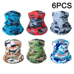 Cycling Caps 6PCS Protection Scarf Ice Silk Face Cover Mask Neck Tube Quick-drying Outdoor Fishing Magic Motorcycle Breathable Bandan