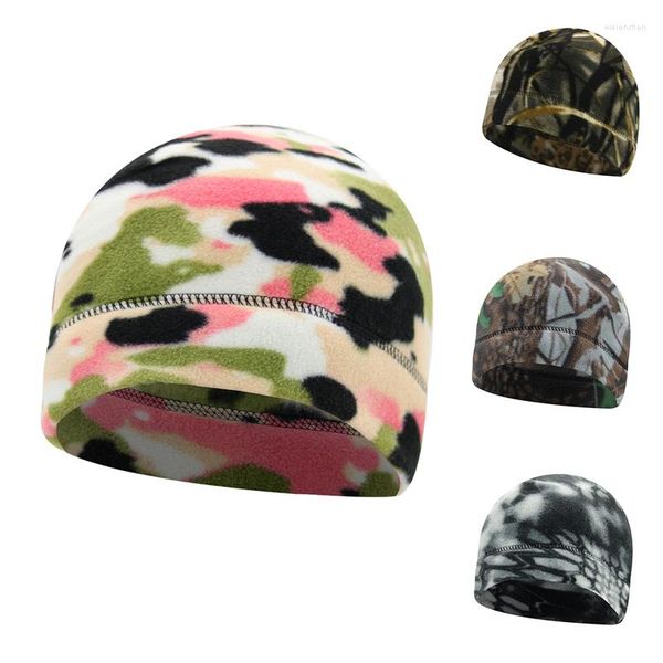 Casquettes de cyclisme camouflage polaire hommes hiver chaud Sports de plein air casquette de ski unisexe bonnet coupe-vent moto vélo chapeau