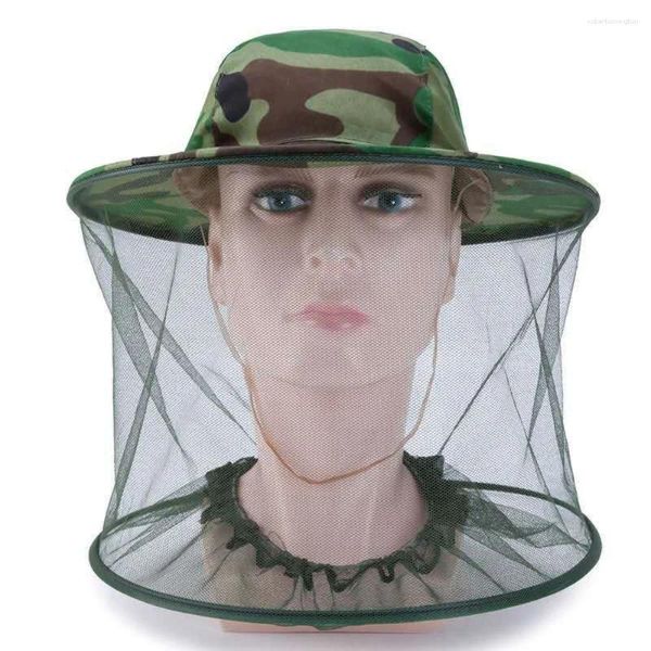 Casquettes de cyclisme, chapeau de gaze de Camouflage, vert jaune, apiculture, tour de tête de 58cm, prévention des moustiques, châle de voyage