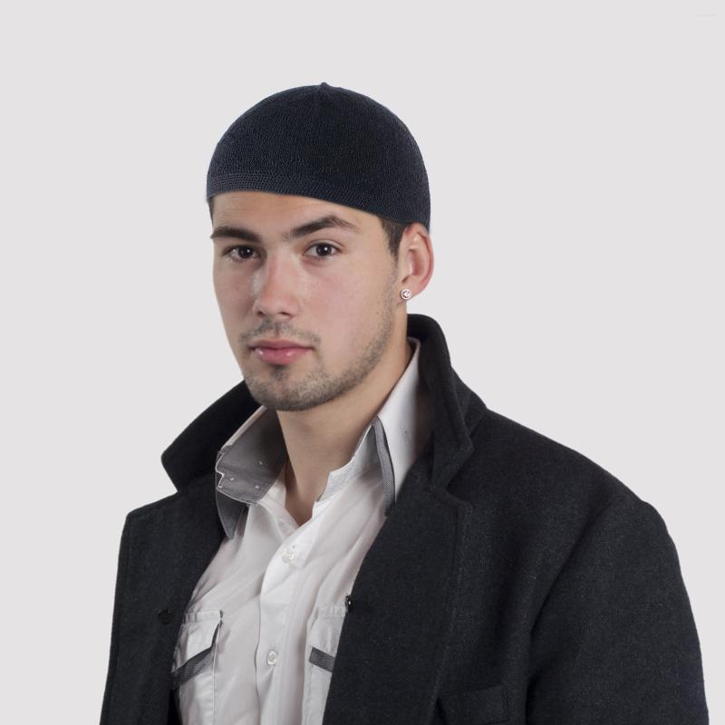 Bonés de ciclismo chapéu de crochê reutilizável envoltório de cabeça muçulmano tricô musilim masculino desgaste decorativo masculino