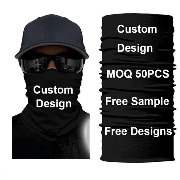 Gorras de ciclismo Mascarillas personalizadas Tubo Bandana Mascarilla Senderismo Bufanda Buff Bandanas Escudo Diadema Esquí Pasamontañas Black Lives Matter 50PCS M