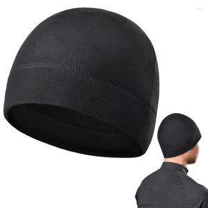 Cycling Caps Harde Hat Liner Thermal Cap voor vrouwen Heren Winter Beanie Warm gebreide Gepakt vlak Toboggan Running Skiën