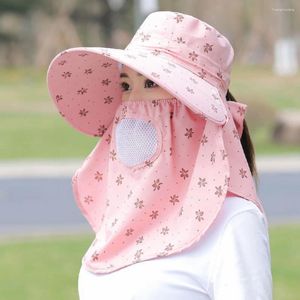 Casquettes de cyclisme randonnée loisirs visage et cou rabat d'oreille châle créatif couverture de protection respirant maille femmes chapeaux chapeau de soleil