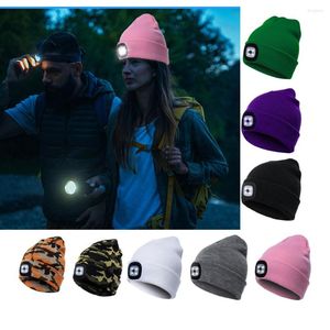 Casquettes de cyclisme LED bonnet lumineux Hip Hop hommes tricot chapeau hiver chaud chasse Camping course cadeaux pour femmes pêche en plein air