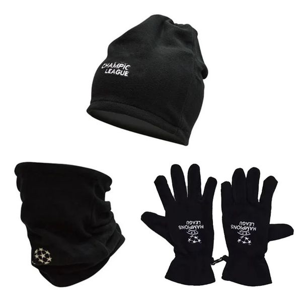 Gorras de ciclismo Máscaras 1 set Pañuelo de fútbol Bufanda de fútbol Deportes al aire libre Sombrero a prueba de viento Multifuncional Fleece Warm Fotball para entrenamiento 231215