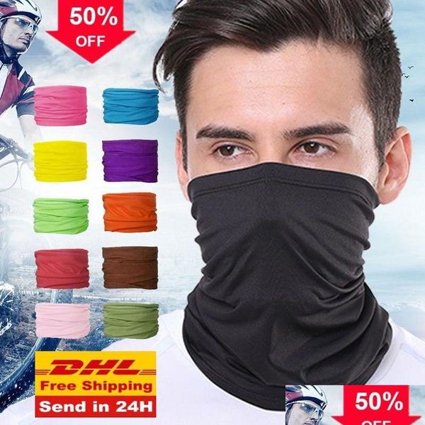 Casquettes De Cyclisme Masques 24H Expédier Nous Mode Hommes Femmes Tête Visage Cou Parasol Collier Guêtre Tube Bandana Écharpe Sport Chapeaux Dustproo Dhp5M