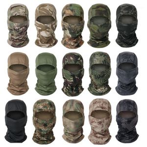 Gorras de ciclismo Máscaras Todo terreno Multicam Pasamontañas Escudo facial completo Táctico Bufanda para la cabeza Cubierta Caza Camuflaje Militar Cuello Warme