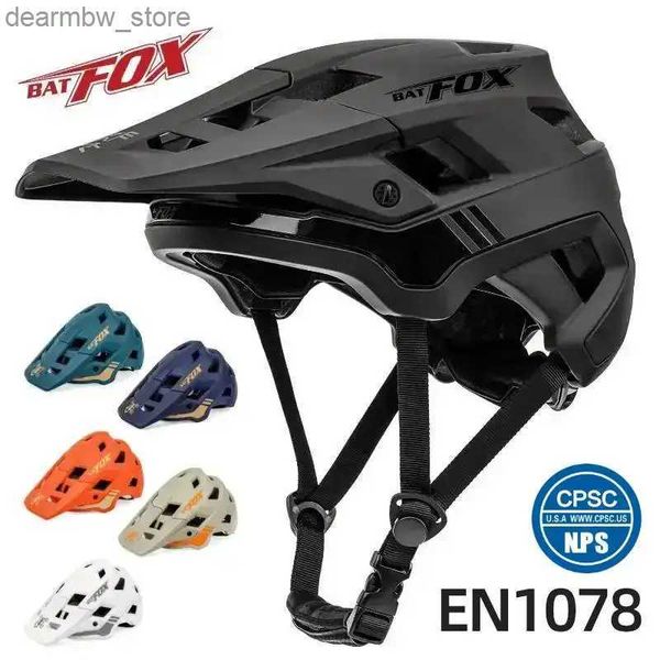 Caps-cyclistes Masques Batfox Bike Helmet Mens Bicycle Casque MTB CASCO BICICLETA VTT VILLE CASCO CICLISMO HOMBRE MATTE BLACK CYCLING CASHETS L48