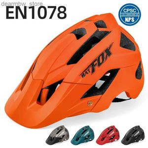 Cycling Caps Masks Batfox Cycling Helmet Bike MTB Bicycle Helmet 2024 Nieuwe Orange Men Women Mountain Road Bike Integraal gevormde sporthelmen L48