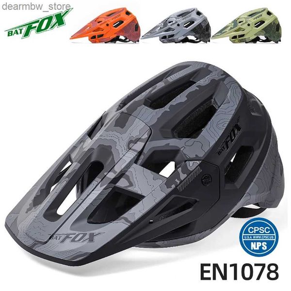 Capas de ciclismo Máscaras Batfox Nuevo casco de ciclismo Casco Integral MTB MOTCUME MOTO MOTOCULA Scooter eléctrico Capaceto Ciclismo L48