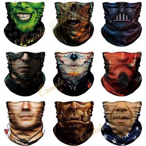 Fietsmutsen Maskers Ademend Bandana Tube Buff Mannen Wandelen Fietsen Nekwarmer Winddicht Bivakmuts Superheld Skimasker Cosplay Masker Halloween Zomer T230718