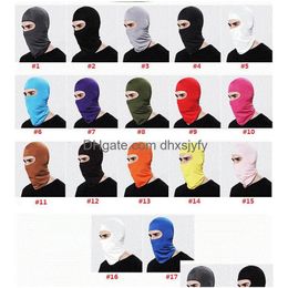 Cyclisme Caps Masques Car-Partment Outdoor Clavas Sports Cou Masque Ski Snowboard Vent Cap Police Moto 17 Couleurs Drop Deliv Dhqir