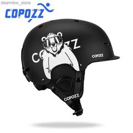 Caps à vélo masques Copozz Nouveau casque de ski caricatures Casque de sécurité anti-impact à demi-impact Casque de snowboard Snowboard Casque pour adulte et enfants L48