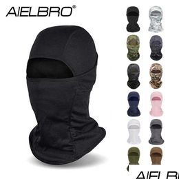 Fietspetten Maskers Fietspetten Maskers Outdoor Clava Fl Gezichtsmasker Fiets Ski Skiën Doek Wasbaar Sport Er Tactisch Militair Mascar Dho5W