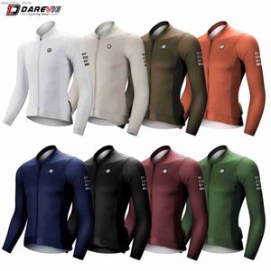 Caps-cyclistes masques Darevie Cycling Jersey Long Manche Summer Pro Aero Slim Fit Long Sleeves Cycling Jersey Men Femmes Breathable Man Cycling Maillot L48