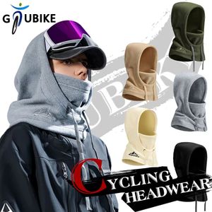 Fietspetten Maskers GTUBIKE Wintervolgelaatsmasker Fleece Skiën Bivakmuts Nekwarmer Kap Sport Bergbeklimmen Fietspet Winddichte thermische hoed 231204