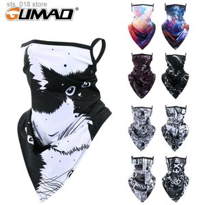 Fietsmutsen Maskers Wandelsjaal Print Halfgelaatsmasker Fietsen Neck Gaiter Cover Shield Masks Mesh Tube Ski Sport Hardlopen Bandana Hoofdband Heren Dames T230718