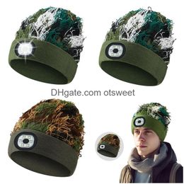 Caps à vélo Masques LED lampe Clava Died Tachet Fl Face Ski Masque Shiesty Camouflage Knit Fuzzy Drop Livrot ACCESSOIRES MODE HATS S otpyx