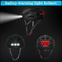 Cycling Caps Masks LED LAMP Cycling Bicycle Helmet Smart Men Women Kids Bike Led Light Cap w/ Headlight Taillight voor Scooter Motorcycle Cycling L48
