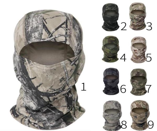 Casquettes de cyclisme Masques Militaire Tactique Cagoule Masque Complet Écharpe Paintball Bandana Armée Pêche En Plein Air Chasse Camo Cou Gai3768410