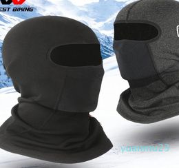 Casquettes de cyclisme masques pièces ensemble hiver cyclisme cagoule moto vélo casque doublure casquettes polaire thermique coupe-vent