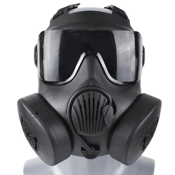 Gorras de ciclismo Máscaras Protectora Máscara de respirador táctico Máscara de gas de cara completa para Airsoft Tiro Caza Montar al aire libre CS Juego Cosplay Protección 231108