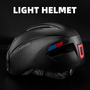 Casquettes de cyclisme masques ROCKBROS casque de vélo lumière LED Rechargeable montagne route vélo Sport chapeau de sécurité pour homme 230605