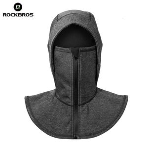 Fietspetten Maskers Rockbros officieel Winddicht Thermisch Fleece Skihoofddeksel Ski-slabbetjes Snowboard Nekwarmer Gezichtsmasker Sneeuwsport Hoofddeksel Hoed 231017