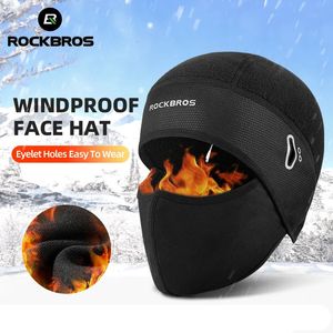 Gorras de ciclismo Máscaras ROCKBROS Bicicleta de invierno Pasamontañas Bicicleta Motocicleta Gorra Gafas Agujero Bandana Deportes Correr Diadema A prueba de viento Mantener máscara caliente 231121