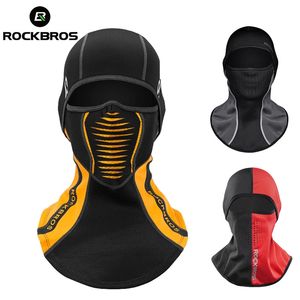 Casquettes de cyclisme Masques Rockbros hiver thermique polaire masque de ski couverture complète snowboard capuche écharpes sports de plein air coupe-vent couvre-chef cagoule 230922