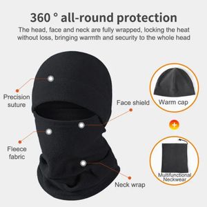 Fietsmutsen Maskers Set Winterfleecemuts en sjaalset Thermische hoofdbedekking Tactische warme bivakmuts Gezichtsmasker Nekwarmer Sport Fietsen Skisjaal Hoed 231204