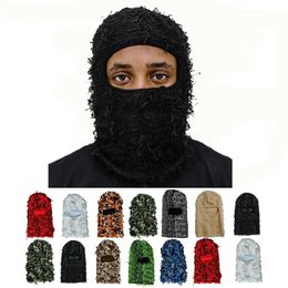 Fietsen Caps Maskers Shiesty Masker Ski Bivakmuts Hoed Mannen Vrouwen Outdoor Verontruste Masker Mutsen Warm Breien Headcover Cap 230621